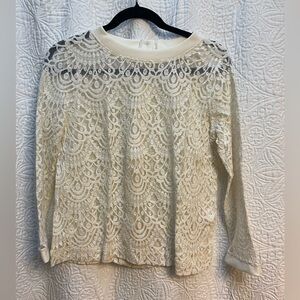 Banana Republic Cream Lace Top